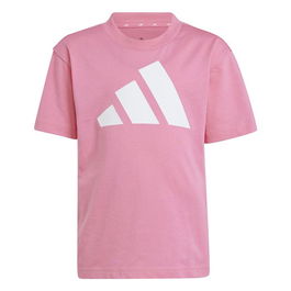 Camiseta de Manga Corta Infantil Adidas Essentials Big Logo Blanco Rosa