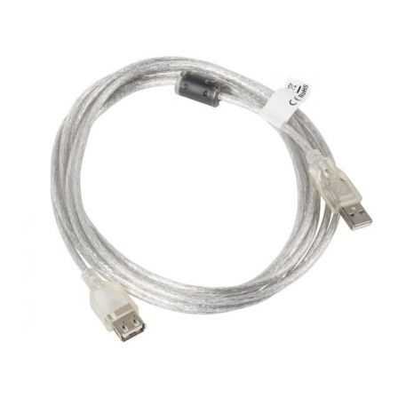 CABLE ALARGADOR USB LANBERG CA-USBE-12CC-0030-TR - CONECTORES A-MACHO A-HEMBRA - FERRITA - TRANSPARENTE - 3 METROS CABLE ALARGADOR USB LANBERG CA-USBE-12CC-0030-TR - CONECTORES A-MACHO A-HEMBRA - FERRITA - TRANSPARENTE - 3 METROS