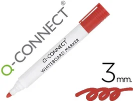 Q-connect Rotulador Pizarra Blanca Punta Redonda Color Rojo Trazo 3 mm