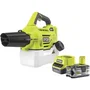 Ryobi Nebulizador (RYO4892210195654) - 4.5 m, Deposito 2 L, Kit con 1 Bateria Litio+ 18V 5.0 Ah y 1 Cargador Rapido 2.0 A
