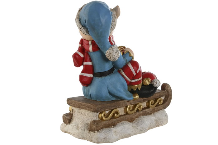 DKD Home Decor Figura LED Magnesia Trineo Elfo Rojo DKD Home Decor Figura LED Magnesia Trineo Elfo Rojo