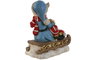 DKD Home Decor Figura LED Magnesia Trineo Elfo Rojo