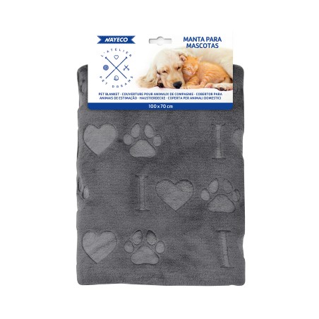 Nayeco Manta I Love Paws Gris Nayeco Manta I Love Paws Gris