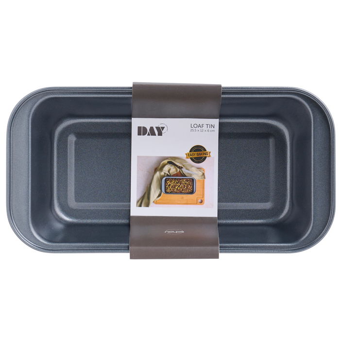Day Molde para Bizcocho 25,5x12 cm, Altura 6 cm, Antiadherente, Acero al Carbono