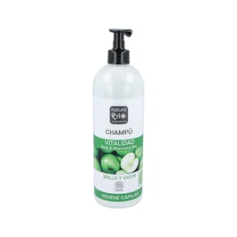 NATURABIO COSMETICS Champu Vitalidad Aloe-Manzana 740Ml Cabello Brillo Vegan ECOCERT
