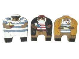 DKD Home Decor Figura de Madera Reciclada Mariner Surtido de 3 Unidades