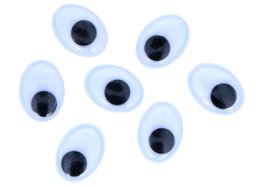 Innspiro Ojos Móviles Negros Autoadhesivos Ovalados 12x16mm (50 unidades)