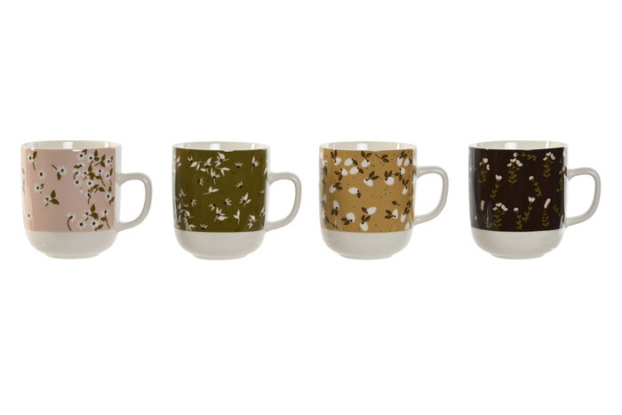 DKD Home Decor Juego de 4 Tazas de Porcelana Spices 2023 Surtidas DKD Home Decor Juego de 4 Tazas de Porcelana Spices 2023 Surtidas