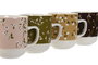 DKD Home Decor Juego de 4 Tazas de Porcelana Spices 2023 Surtidas