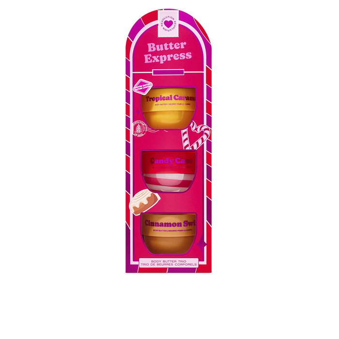 Revolution Make Up I Heart Revolution Manteca Corporal Butter Express Set de 3 Cremas Hidratantes 65ml - Cinnamon Swirl, Candy Cane, Tropical Caramel