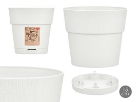 Stefanplast Maceta Plástico Blanca 15 cm con Reserva de Agua (Set de 12)