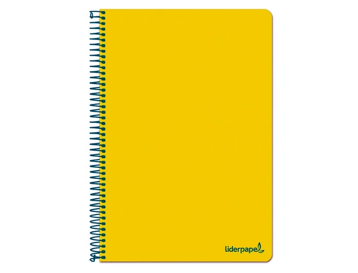Liderpapel Cuaderno espiral folio tapa blanda 80 hojas 60gr horizontal margen color amarillo