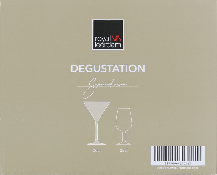 Royal Leerdam Set de 6 Copas de Cóctel 'Degustation', Capacidad 26 cl por Copa, Cristalería Fina para Bebidas