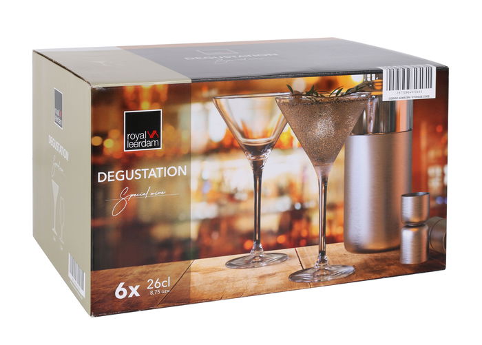 Royal Leerdam Set de 6 Copas de Cóctel 'Degustation', Capacidad 26 cl por Copa, Cristalería Fina para Bebidas