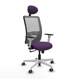 PIQUERAS Y CRESPO Silla de oficina Zulema con mecanismo Sincro, Morada y Gris