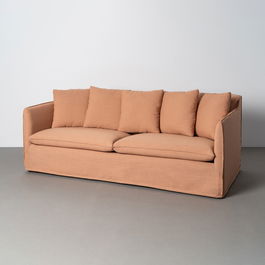 Sofá Salmón Tejido Salón 215 X 92 X 78 cm