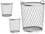 Giftdecor Cesto Metálico Plateado con Asas 31 x 54.7 x 46.5 cm (Set de 4)