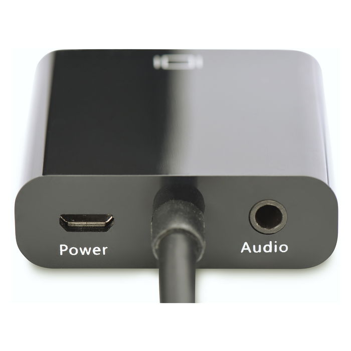 Digitus DA-70847 Adaptador Micro HDMI a VGA, Convertidor, Negro, 1080p Full HD (1920 x 1080), para Portátil, PC