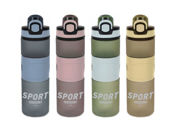Bewinner Botella Sport Agua 700Ml - Ancho 6,9 cm, Alto 26,6 cm, Largo 7,9 cm (12 Unidades)