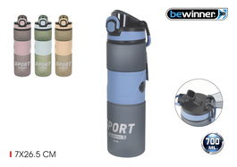 Bewinner Botella Sport Agua 700Ml - Ancho 6,9 cm, Alto 26,6 cm, Largo 7,9 cm (12 Unidades)