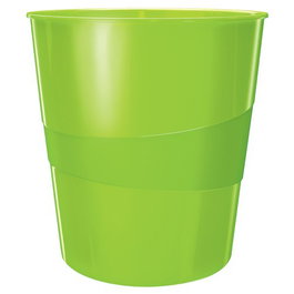 LEITZ WOW Papelera de Plástico Cerrada Verde 15L