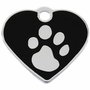 Placa identificativa para collar Imarc Heart Negro Plateado