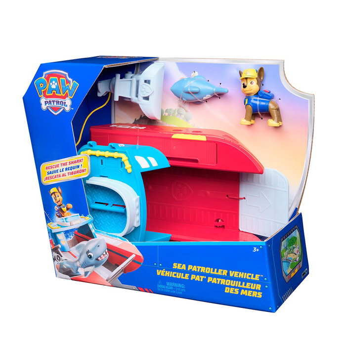 SPIN MASTER Barco de Rescate Sea Patroller de Patrulla Canina con Chase y Tiburón