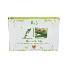 ROBIS R-3 Diurético 60 Comprimidos - Complemento para Retención de Líquidos, Afecciones Renales, Cálculos y Cistitis con Ortosifón, Cola de Caballo y Gayuba