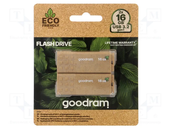 GOODRAM Pendrive Eco Friendly 16GB USB 3.2 Gen 1 Marrón GOODRAM Pendrive Eco Friendly 16GB USB 3.2 Gen 1 Marrón
