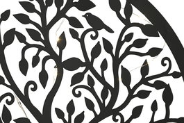 DKD Home Decor Decoración Pared Cottage Negro Metal LED Árbol 13 Leds 1x40x40 cm 4 Unidades