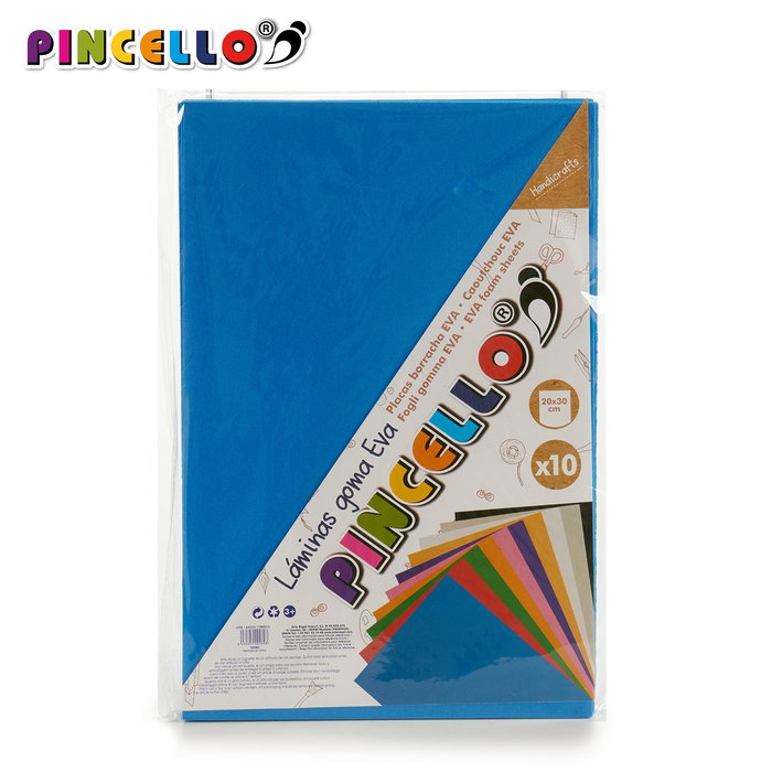 Pincello Juego 10 Laminas Goma Eva Azul 20 x 30 cm (Set de 24)