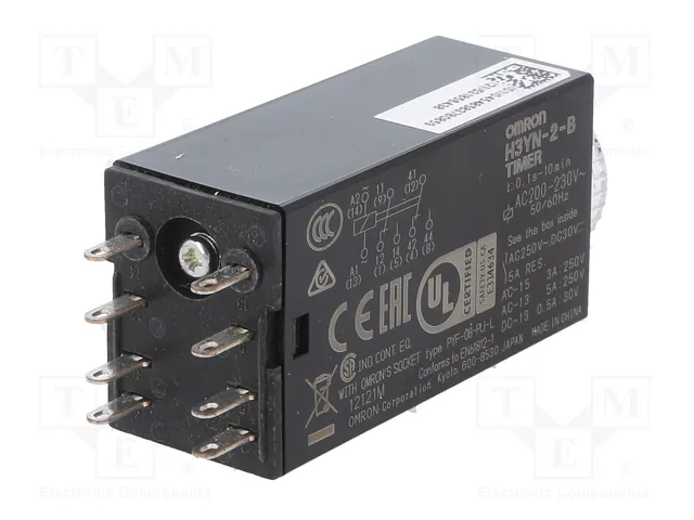 OMRON H3YN-2B-200-230AC Relé de tiempo DPDT 200-230VAC OMRON H3YN-2B-200-230AC Relé de tiempo DPDT 200-230VAC