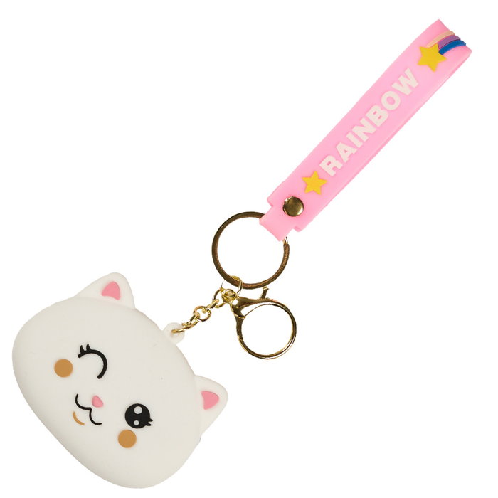 The Concept Factory Monedero Kawaii de Silicona con Anilla y Correa - Diseños Surtidos (Donut, Gato, Bebida)