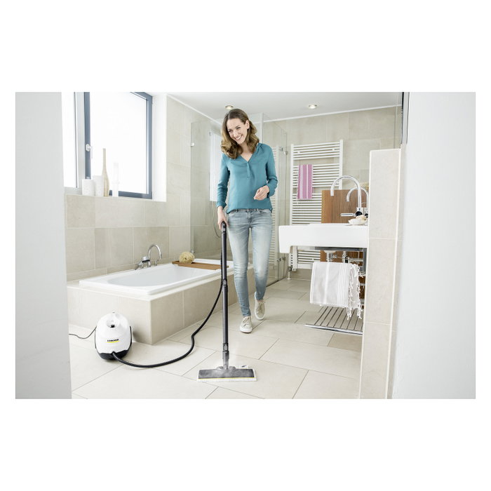 Kärcher SC 3 EasyFix Limpiador a Vapor de Cilindro 1900 W 1 L Boquilla EasyFix para Suelos Duros y Vidrio Negro y Blanco