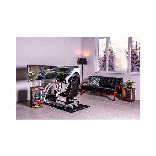 Thermaltake GSC-ACC-MTFABB-01 Alfombrilla para Sim Racing, Negro, Poliuretano, 1700x800 mm, Compatible con GR500 y GF500