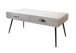 DKD Home Decor Mesa Centro Boho Scandi Natural Negro 100 x 52 x 47 cm