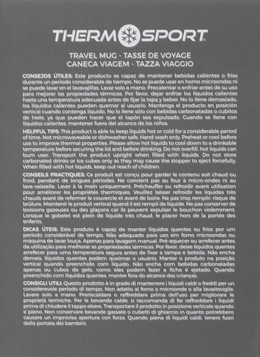 Thermosport Taza de Viaje de Acero Inoxidable, 360 ml, Varios Colores, Termo para Bebidas Calientes y Frías (12 Unidades)
