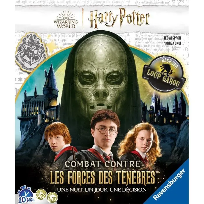 Ravensburger 27354 Juegos de mesa de Harry Potter Combate contra las fuerzas de la oscuridad, basado en el juego Hombre Lobo, Para 9 años