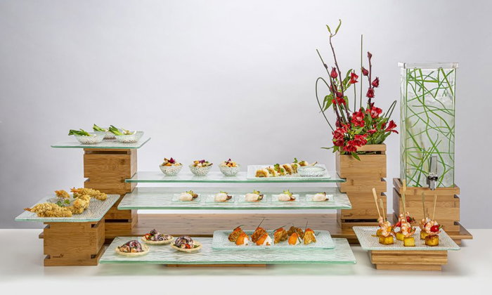 ROSSETO - SW100 - ELEVADOR CUADRADO DE BAMBU - (16.51 x 16.51 x 30.48 cm)