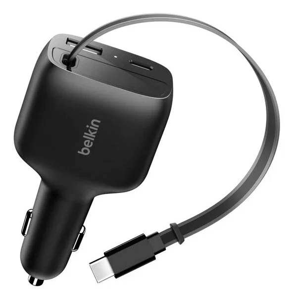 Belkin - Cargador de coche universal para encendedor BoostCharge, 75W, carga rápida USB-C, 0.75m, negro