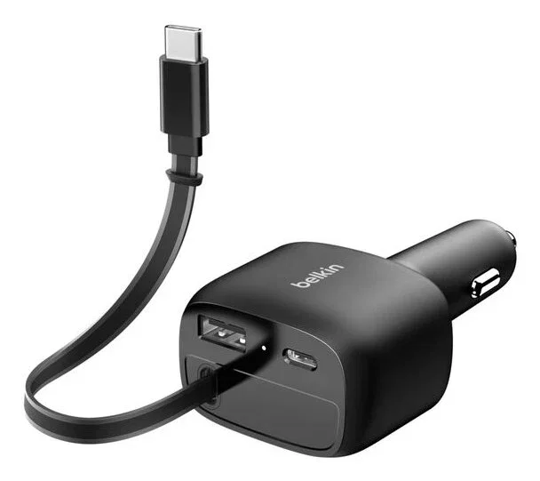 Belkin - Cargador de coche universal para encendedor BoostCharge, 75W, carga rápida USB-C, 0.75m, negro