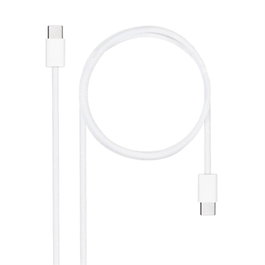 NANO CABLE USB-C 2.0 60W 3A 1m Blanco, Carga Rápida 480 Mbps, Compatible iPhone 15