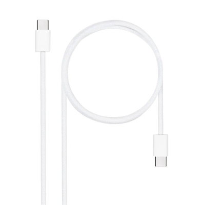 NANO CABLE Cable USB-C a USB-C 60W 3A 1m Blanco