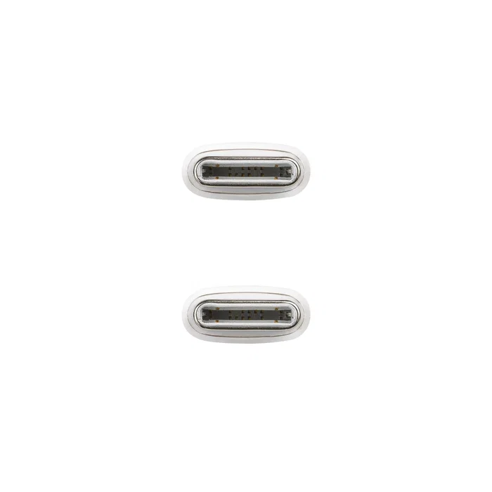 NANO CABLE USB-C 2.0 60W 3A 1m Blanco, Carga Rápida 480 Mbps, Compatible iPhone 15