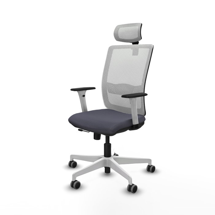 PIQUERAS Y CRESPO Silla de oficina Haches con mecanismo Sincro/Traslack Gris y Blanco PIQUERAS Y CRESPO Silla de oficina Haches con mecanismo Sincro/Traslack Gris y Blanco
