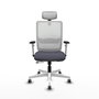 PIQUERAS Y CRESPO Silla de oficina Haches con mecanismo Sincro/Traslack Gris y Blanco