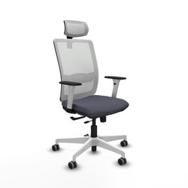 PIQUERAS Y CRESPO Silla de oficina Haches con mecanismo Sincro/Traslack Gris y Blanco