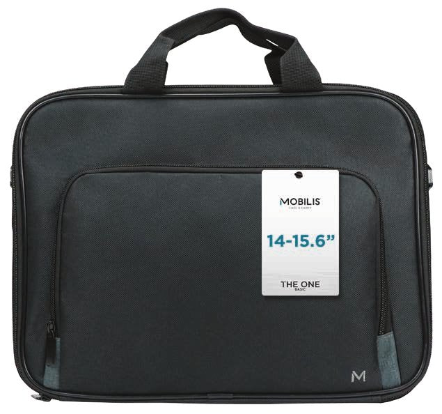 Mobilis TheOne Maletín Negro Clamshell con Cremallera para Ordenador Portátil 14" a 15.6" (39.6 cm) - Compatible con Cualquier Marca