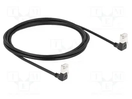 DeLOCK Cable de red RJ45 Cat.6A S/FTP Slim 90° 2 m negro