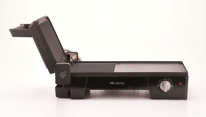 Ariete 1916 Grill Eléctrico 3 en 1 Multifunción | Plancha y Parrilla para Bocadillos y Carne | Apertura 180º | Placas Antiadherentes